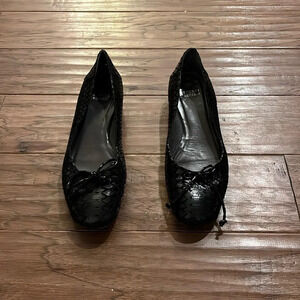 Stuart Weitzman Faux Snakeskin Ballet Flats